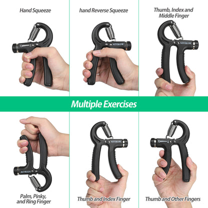 Pack Renforcement des Mains & Doigts – Hand Gripper Ajustable + Exercisateur de Doigts