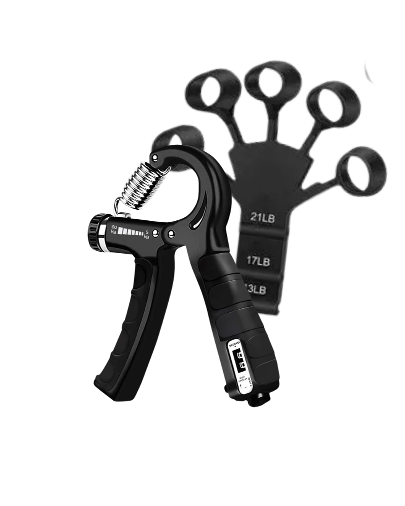 Pack Renforcement des Mains & Doigts – Hand Gripper Ajustable + Exercisateur de Doigts